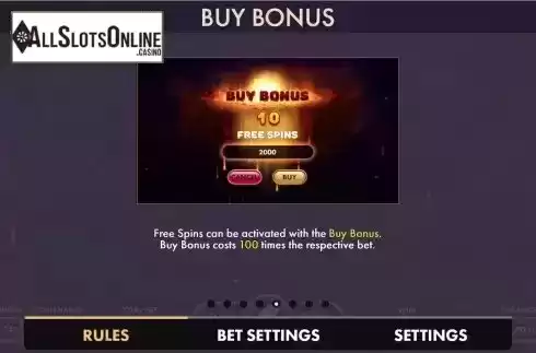 Buy bonus screen