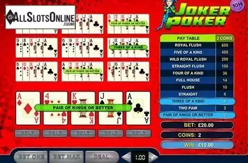 Win screen. Joker Poker 10 Hands from GVG