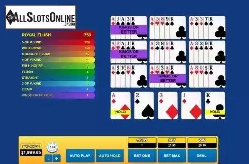 Game Screen. Joker Poker (Habanero) from Habanero