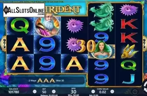 Win Screen. King of the Trident from Pariplay