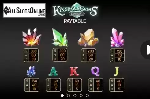 Paytable screen 1. Kingdom Gems Diamond from FBM