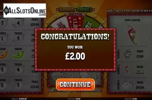 Win screen 2. Lucha Chilli Scratch from Endemol Games