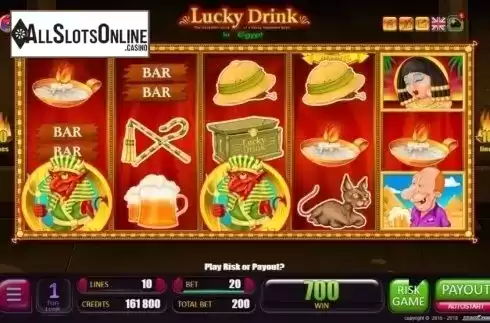 Win Screen. Lucky Drink in Egypt from Belatra Games