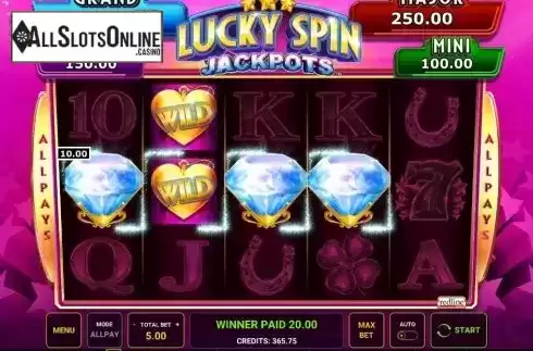 Win Screen 3. Lucky Spin Jackpots from Greentube