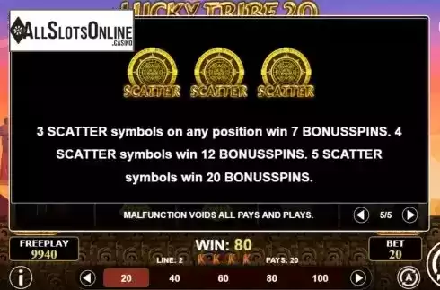 Bonus Spins screen