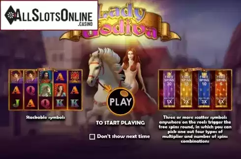Game features. Lady Godiva (Pragmatic) from Pragmatic Play