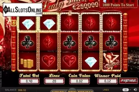 Win screen. Lady Luck (SkillOnNet) from SkillOnNet