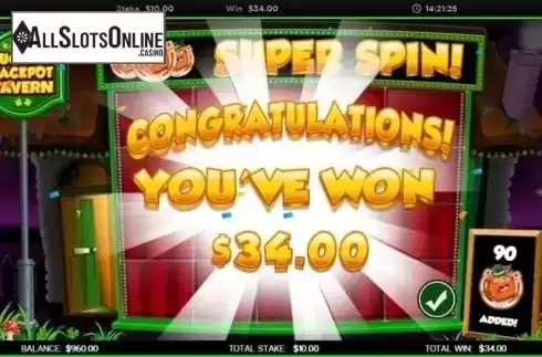 Superspins Win. Luckys Jackpot Tavern from CORE Gaming