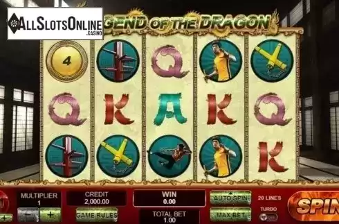 Reel Screen. Legend of the Dragon from XIN Gaming