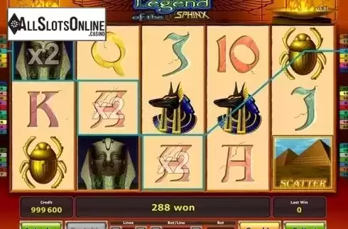 Win Screen . Legend of the Sphinx from Apex Gaming