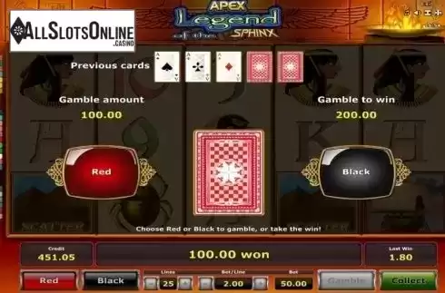Gamble. Legend of the Sphinx from Apex Gaming