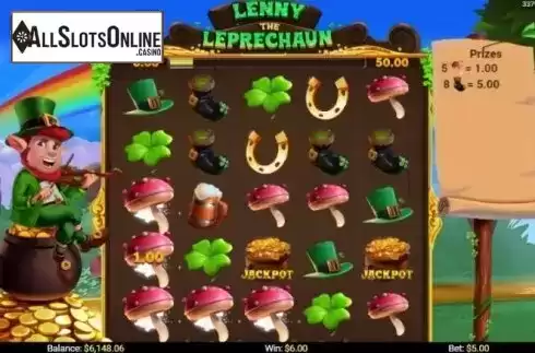 Win screen. Lenny the Leprechaun from Mobilots