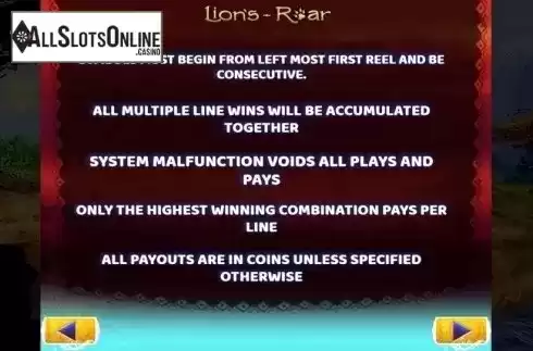 Info. Lion's Roar (MultiSlot) from MultiSlot