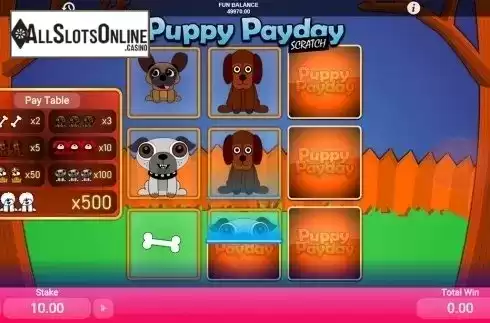Game workflow . Puppy Payday Scratch from 1X2gaming