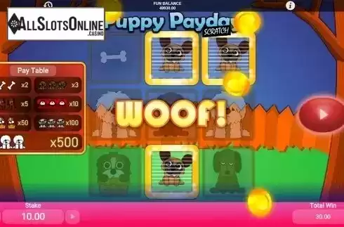 Game workflow 3. Puppy Payday Scratch from 1X2gaming
