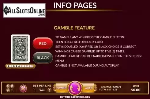 Gamble Feature screen