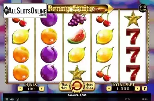 Reel Screen. Penny Fruits Extreme from Spinomenal
