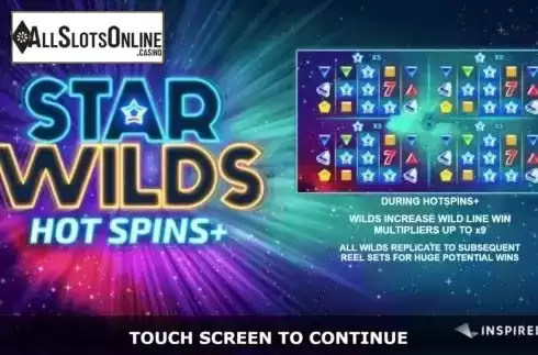 Start Screen. Star Wilds Hot Spins from Inspired Gaming