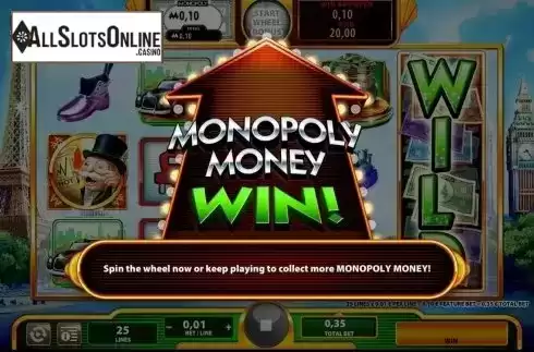 Intro Game screen. Super MONOPOLY Money from WMS