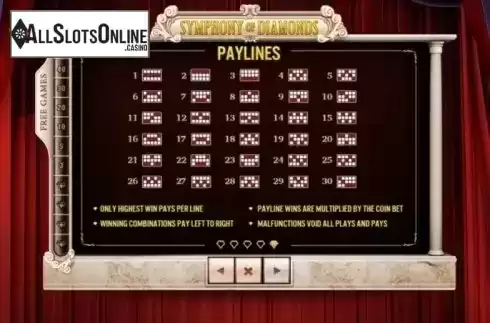 Paytable 5. Symphony of Diamonds from Skywind Group