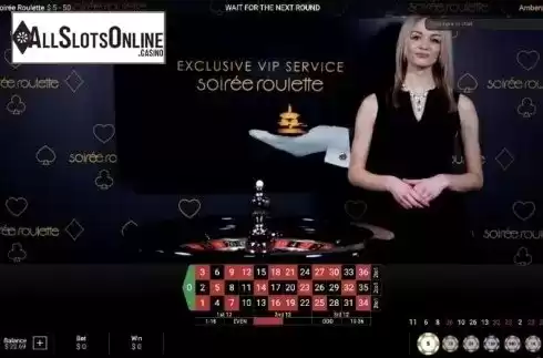 Game Screen. Soiree Roulette Live from Playtech