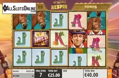 Free Spins Screen. Tales of Dr. Dolittle from Quickspin