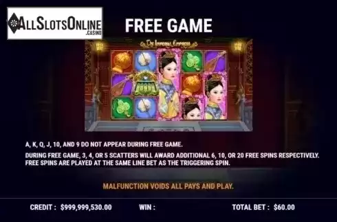 Free Spins. The Imperial Empress from Slot Factory