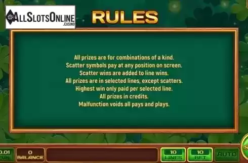 Game Rules screen