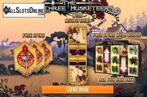 Game features. The Three Musketeers (Quickspin) from Quickspin