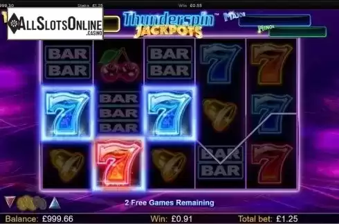 Win screen. Thunderspin Jackpots from NextGen