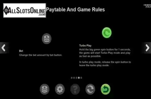 Paytable / Game Rules screen 3