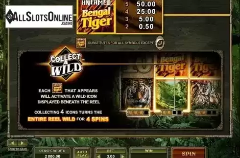 Screen3. Untamed Bengal Tiger from Microgaming
