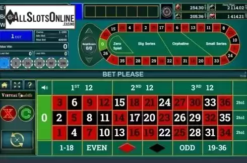 Game Screen 1. Virtual Roulette (EGT) from EGT