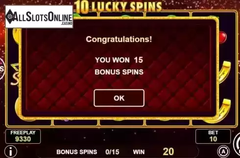 Free Spins Screen