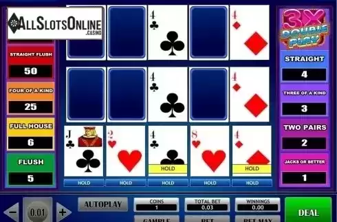 Game Screen. 3x Double Play Poker from iSoftBet
