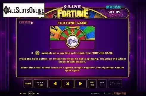 Fortune game screen