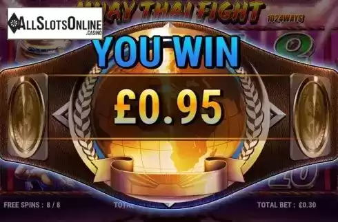 Free spins win screen