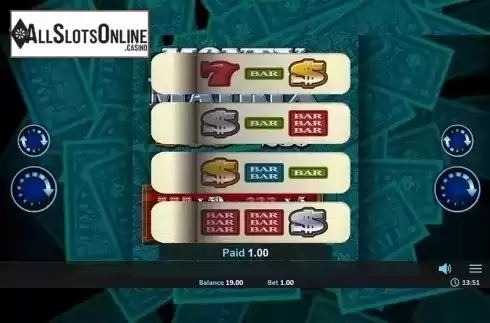 Game Screen. Money Matrix Pull Tab from Realistic