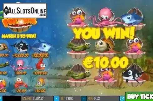 Win Screen. Ocean Fortune Scratch from Pariplay