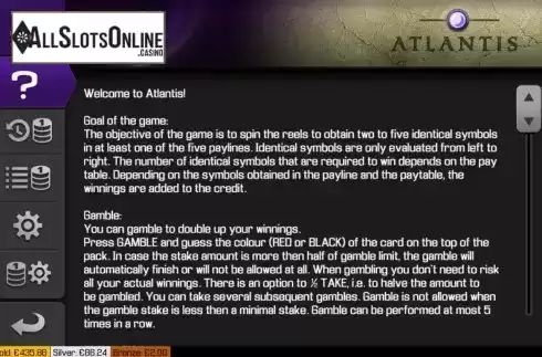 Feature screen 1. Atlantis (Apollo Games) from Apollo Games