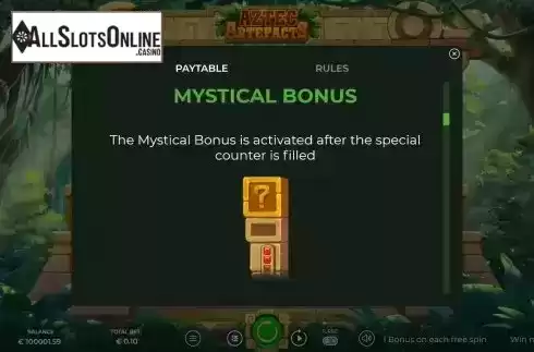 Mystical Bonus screen