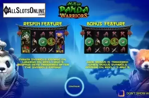 Start Screen. Age of Panda Warriors from ReelFeel Gaming