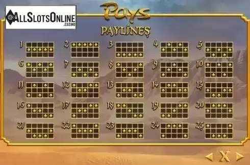 Paytable 4. Aladdin Hand Of Midas from TOP TREND GAMING