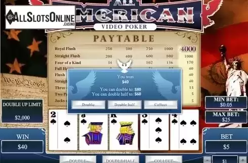 Win screen. All American (Playtech) from Playtech