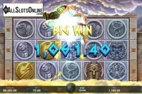 Win Screen. Ancient Fortunes: Zeus from Triple Edge Studios