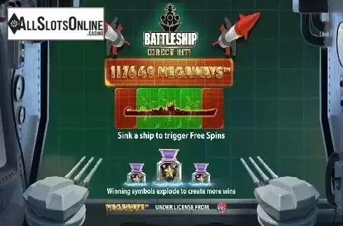Intro screen. Battleship Direct Hit from Red7