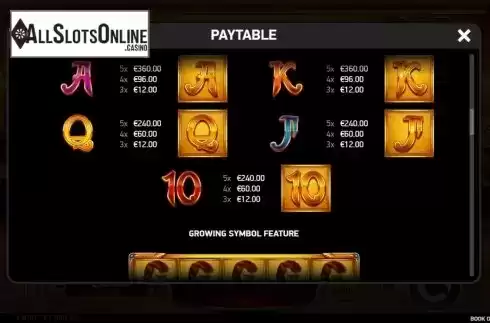 Paytable 2. Book of Riches Deluxe from Ruby Play