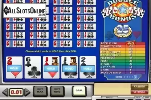 Game Screen . Double Bonus Poker MH (Play'n Go) from Play'n Go