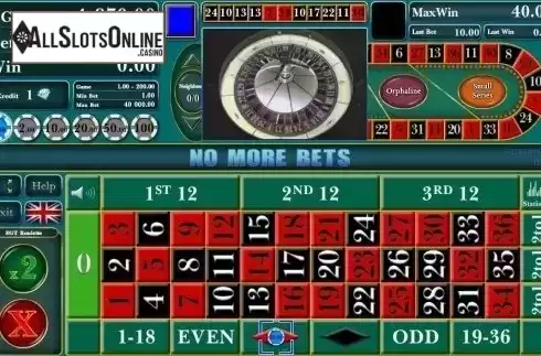 Game Screen. European Roulette (EGT) from EGT