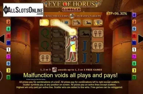 Features 1. Eye of Horus Gambler from Reel Time Gaming